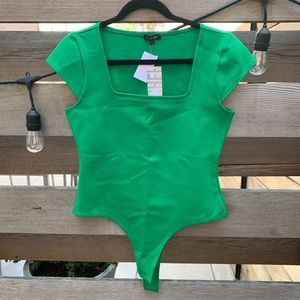 Green Squareneck Bodysuit NWT